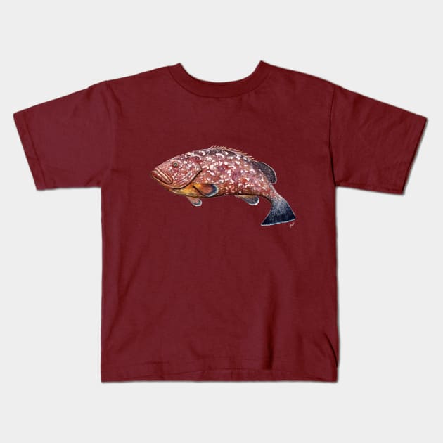 Dusky grouper Kids T-Shirt by chloeyzoard